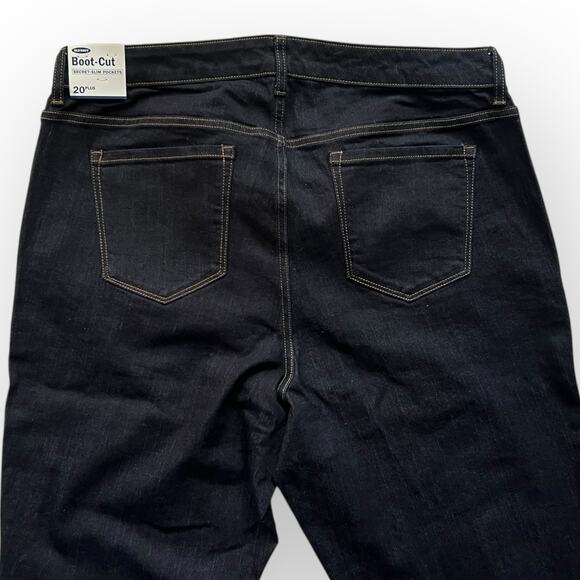 Old Navy Women's Dark Wash Secret-Slim Pockets Bootcut Jeans Size 20 Plus - NWT - Picture 3 of 12